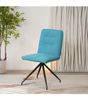 Pack 2 sillas Carol tapizado en tela terciopelo azul turquesa, 88cm(alto)