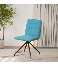 Pack 2 sillas Carol tapizado en tela terciopelo azul turquesa, 88cm(alto)