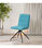 Pack 2 sillas Carol tapizado en tela terciopelo azul turquesa, 88cm(alto) - 1