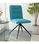 Pack 2 sillas Carol tapizado en tela terciopelo azul turquesa, 88cm(alto) - Foto 3