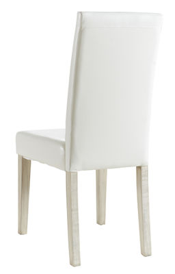 Pack 2 sillas color blanco de poliuretano y madera diseño modero elegante salón - Foto 2