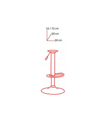 Pack 2 taburetes Savona en PVC rojo , 76.5/96.5cm(alto) 46.5cm(ancho) - Foto 2