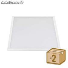 Pack 2 x painel led 40w + tuv driver 60x60 cm moldura branca branco frio. Loja