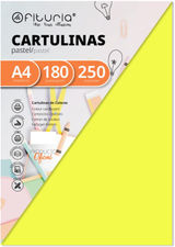 Pack 250 Cartulinas Color Amarillo Tamaño A4 180g