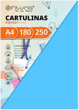 Pack 250 Cartulinas Color Azul Turquesa Tamaño A4 180g