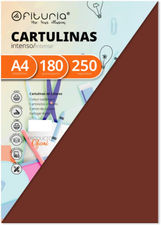 Pack 250 Cartulinas Color Marron Tamaño A4 180g