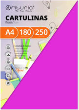 Pack 250 Cartulinas Color Rosa Fluor Tamaño A4 180g