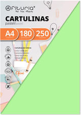 Pack 250 Cartulinas Color Verde Claro Tamaño A4 180g