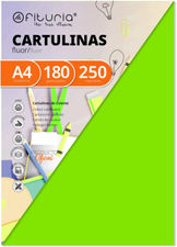 Pack 250 Cartulinas Color Verde Fluor Tamaño A4 180g