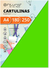 Pack 250 Cartulinas Color Verde Fuerte Tamaño A4 180g