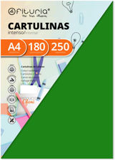 Pack 250 Cartulinas Color Verde Oscuro Tamaño A4 180g