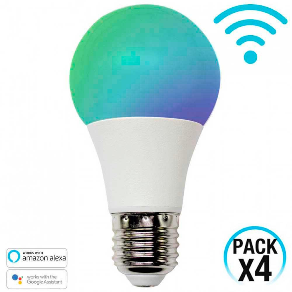 Pack 3 Bombillas LED Esférica Smart WiFi E27 5W Equi.35W 450lm RGBWW  Regulable vía Smartphone/APP 25000H 7hSevenOn Premium