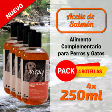 Pack 4 botellas aceite de salmón vitaly 100% puro