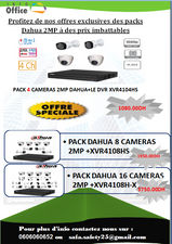 Pack 4 cameras 2MP dahua+le dvr XVR4104HS
