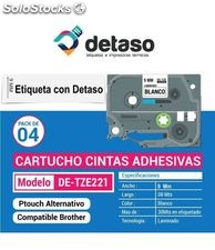 Pack 4 Cintas TZE221 9MM alternativa