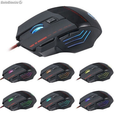 Pack 4 Mouse Gaming Con Led Belen 5500 Dpi - Negro
