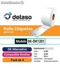 Pack 4 Rollo Dk1201Etiquetas Adhesivas