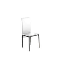 Pack 4 sillas Carla para salón en polipiel blanco, 96 cm(alto)41 cm(ancho)52