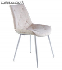 Pack 4 sillas comedor MARILYN, con tapizado en beige extra suave con diseño