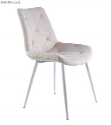 Pack 4 sillas comedor MARILYN, con tapizado en beige extra suave con diseño