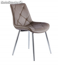 Pack 4 sillas comedor MARILYN, con tapizado en blanco extra suave con diseño