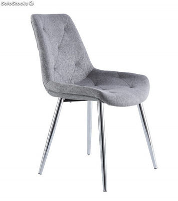 Pack 4 sillas comedor MARILYN, con tapizado en gris extra suave con diseño