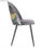 Pack 4 sillas comedor RITA, Silla tapizada en terciopelo gris y detalle floral. - 2