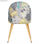 Pack 4 sillas comedor RITA, Silla tapizada en terciopelo gris y detalle floral. - 5