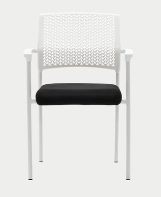 Pack 4 sillas confidente manila con patas negras, con respaldo y brazos en pvc - Foto 2
