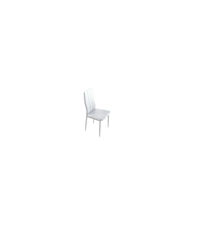 Pack 4 sillas Laia, tapizado en simil piel blanco, 98 cm(alto)43 cm(ancho)44