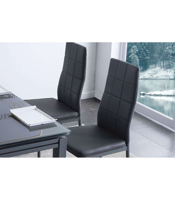 Pack 4 sillas Laia tapizado simil piel gris, 98 cm(alto)43 cm(ancho)44 cm(largo) - Foto 2