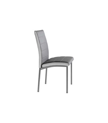 Pack 4 sillas Lara tapizadas en polipiel gris, 91 cm(alto)44 cm(ancho)58 - Foto 3