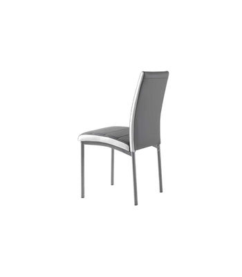 Pack 4 sillas Lara tapizadas en polipiel gris, 91 cm(alto)44 cm(ancho)58 - Foto 4