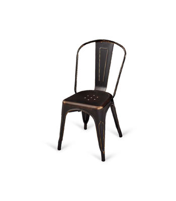 Pack 4 sillas metálicas modelo Tolix Vintage acabado negro envejecido, 35.5