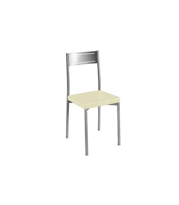 Pack 4 sillas para comedor acabado cromo tapizado polipiel beige, 86 cm(alto)39