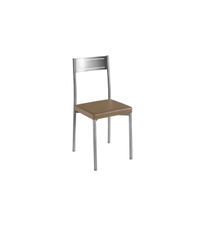 Pack 4 sillas para comedor acabado cromo tapizado polipiel moka, 86cm(alto )