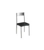 Pack 4 sillas para comedor acabado cromo tapizado polipiel negro, 86cm(alto )