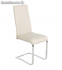 Pack 4 sillas polipiel KIM, con pata tipo ballesta de suave balanceo. Tapizado