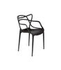 Pack 4 sillas polipropileno Concha en color negro 51.5 cm(ancho ) 82.5