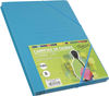 Pack 5 Carpetas Tamaño Folio con Solapa y Gomas Elasticas Color Turquesa