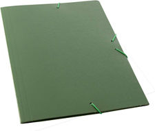 Pack 5 Carpetas Tamaño Folio Gofradas con Solapa y Gomas Elasticas Color Verde