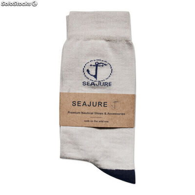 Pack 5 Seajure Baumwollsocken mit Komfortmanschette creme und marineblau Unisex - Foto 4