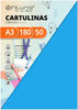 Pack 50 Cartulinas Color Azul medio Tamaño A3 180g