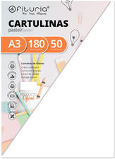 Pack 50 Cartulinas Color Blanco Tamaño A3 180g