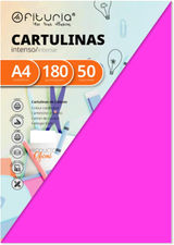 Pack 50 Cartulinas Color Fucsia Tamaño A4 180g