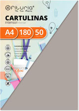 Pack 50 Cartulinas Color Gris Tamaño A4 180g