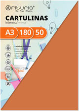 Pack 50 Cartulinas Color Marrón Claro Tamaño A3 180g
