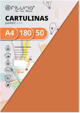 Pack 50 Cartulinas Color Marron Claro Tamaño A4 180g