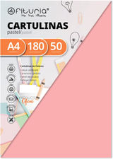 Pack 50 Cartulinas Color Salmon Tamaño A4 180g