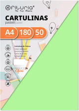 Pack 50 Cartulinas Color Verde Claro Tamaño A4 180g